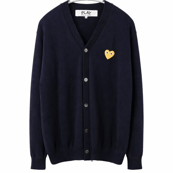 PLAY Comme des Garçons Black Heart Cardigan Size XL Authentic
